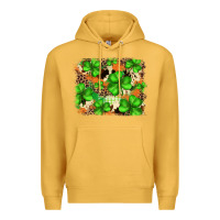 Mustard st.patricks plaid  green glitter cowhide  leopard Premium Hoodie - FaDigitalArtStudio