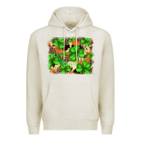 Oatmeal Heather st.patricks plaid  green glitter cowhide  leopard Premium Hoodie - FaDigitalArtStudio