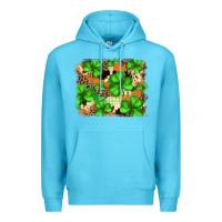 Ocean Blue st.patricks plaid  green glitter cowhide  leopard Premium Hoodie - FaDigitalArtStudio