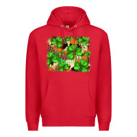 Red st.patricks plaid  green glitter cowhide  leopard Premium Hoodie - FaDigitalArtStudio