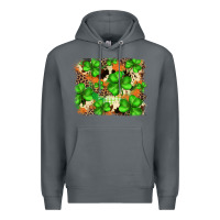 Rock st.patricks plaid  green glitter cowhide  leopard Premium Hoodie - FaDigitalArtStudio