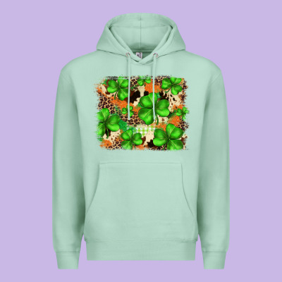 St.patricks Plaid  Green Glitter Cowhide  Leopard Premium Hoodie Designed By Fadigitalartstudio