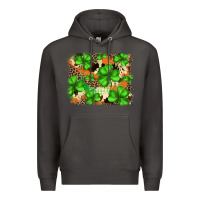 Smoke st.patricks plaid  green glitter cowhide  leopard Premium Hoodie - FaDigitalArtStudio