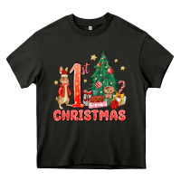 Asphalt red christmas bunny 1st christmas Heavy Core Tee - MaliasSmallBusiness