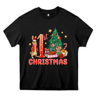 Black red christmas bunny 1st christmas Heavy Core Tee - MaliasSmallBusiness