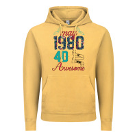 Vintage Mustard Made In May 1980 40 Years Of Being Awesome Vintage Hoodie - Bettercallsaul