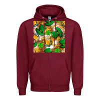 Burgundy St. Patricks day hat digital paper Zipper Hoodie - BundleAndBundleShop