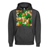Charcoal Heather St. Patricks day hat digital paper Zipper Hoodie - BundleAndBundleShop