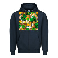 Navy St. Patricks day hat digital paper Zipper Hoodie - BundleAndBundleShop
