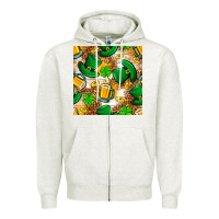 Oatmeal Heather St. Patricks day hat digital paper Zipper Hoodie - BundleAndBundleShop