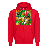 Red St. Patricks day hat digital paper Zipper Hoodie - BundleAndBundleShop