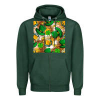 Sports Green St. Patricks day hat digital paper Zipper Hoodie - BundleAndBundleShop