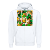 White St. Patricks day hat digital paper Zipper Hoodie - BundleAndBundleShop