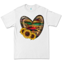 White Sunflower Fall Heart Premium Tee - RanaPortraitStore