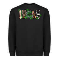 Black Lucky horseshoe St. Patrick's Day Heavyweight Sweatshirt - CowGirlArtShop