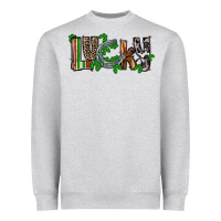 Heather Grey Lucky horseshoe St. Patrick's Day Heavyweight Sweatshirt - CowGirlArtShop