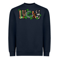 Navy Lucky horseshoe St. Patrick's Day Heavyweight Sweatshirt - CowGirlArtShop