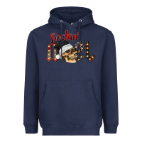 Navy rockin noel skull Heavyweight Hoodie - CowhideDigitalArt