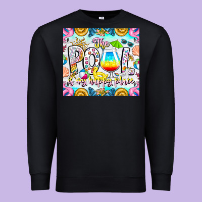 The Pool Is My Happy Place Premium Sweatshirt Designed By Cowhidedigitalart
