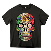 Asphalt mexican skull Heavy Core Tee - JahusDesignShop