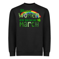 Black Blessed women are born in March Heavyweight Sweatshirt - CowGirlArtShop