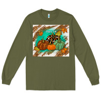 Army Green happy fall Long Sleeve Tee - TumblerDesignByShophia