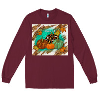 Burgundy happy fall Long Sleeve Tee - TumblerDesignByShophia