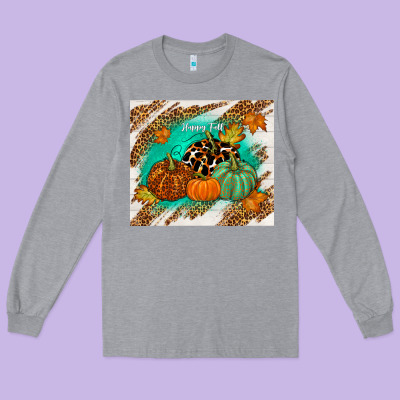 Happy Fall Long Sleeve Tee Designed By Tumblerdesignbyshophia