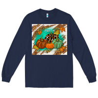 Navy happy fall Long Sleeve Tee - TumblerDesignByShophia