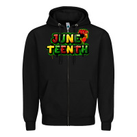 Black juneteenth Zipper Hoodie - FaDigitalArtStudio