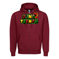 Burgundy juneteenth Zipper Hoodie - FaDigitalArtStudio