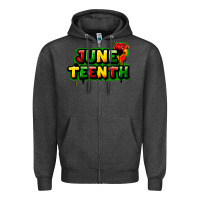 Charcoal Heather juneteenth Zipper Hoodie - FaDigitalArtStudio