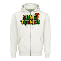 Oatmeal Heather juneteenth Zipper Hoodie - FaDigitalArtStudio