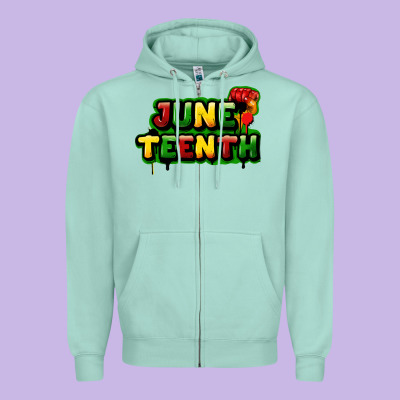 Juneteenth Zipper Hoodie Designed By Fadigitalartstudio