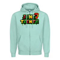 Seafoam juneteenth Zipper Hoodie - FaDigitalArtStudio