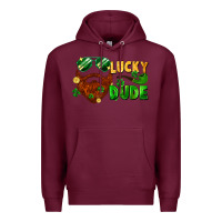 Burgundy lucky dude saint patricks bearded man Premium Hoodie - FaDigitalArtStudio