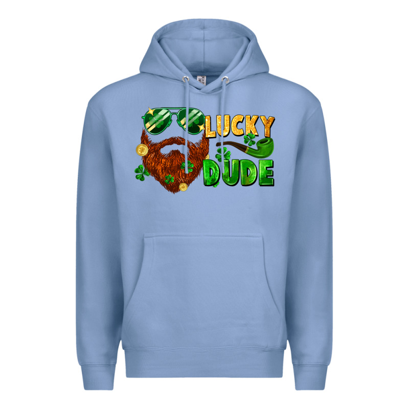 Lucky Dude Saint Patricks Bearded Man Premium Hoodie by FaDigitalArtStudio | Teevron