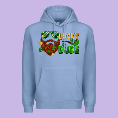 Lucky Dude Saint Patricks Bearded Man Premium Hoodie Designed By Fadigitalartstudio
