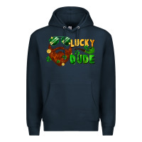 Navy lucky dude saint patricks bearded man Premium Hoodie - FaDigitalArtStudio