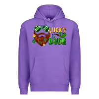 Purple lucky dude saint patricks bearded man Premium Hoodie - FaDigitalArtStudio