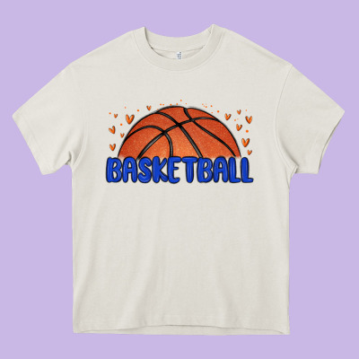 Basketball Heavy Core Tee Designed By Maliassmallbusiness