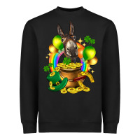 Black St. Patrick's Donkey with balloon Heavyweight Sweatshirt - HowdyJamesFarm