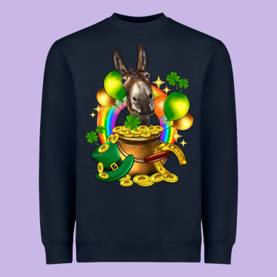 St. Patrick's Donkey With Balloon Heavyweight Sweatshirt Designed By Howdyjamesfarm