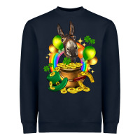Navy St. Patrick's Donkey with balloon Heavyweight Sweatshirt - HowdyJamesFarm