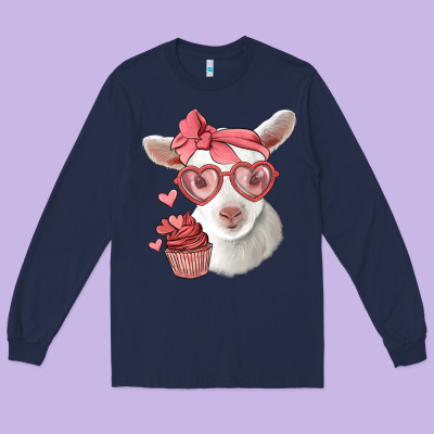 Cute Baby Lamb Valentines Day Long Sleeve Tee Designed By Jasminsmagicworld