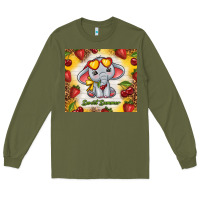 Army Green sweet summer cute elephant Long Sleeve Tee - TumblerDesignByShophia