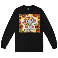 Black sweet summer cute elephant Long Sleeve Tee - TumblerDesignByShophia
