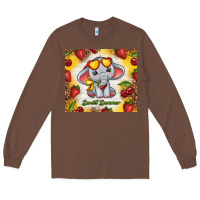 Chestnut sweet summer cute elephant Long Sleeve Tee - TumblerDesignByShophia