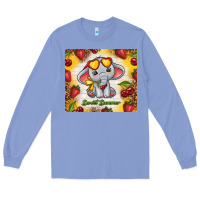 Colony Blue sweet summer cute elephant Long Sleeve Tee - TumblerDesignByShophia