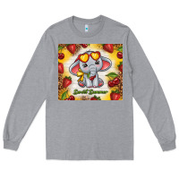 Heather Grey sweet summer cute elephant Long Sleeve Tee - TumblerDesignByShophia